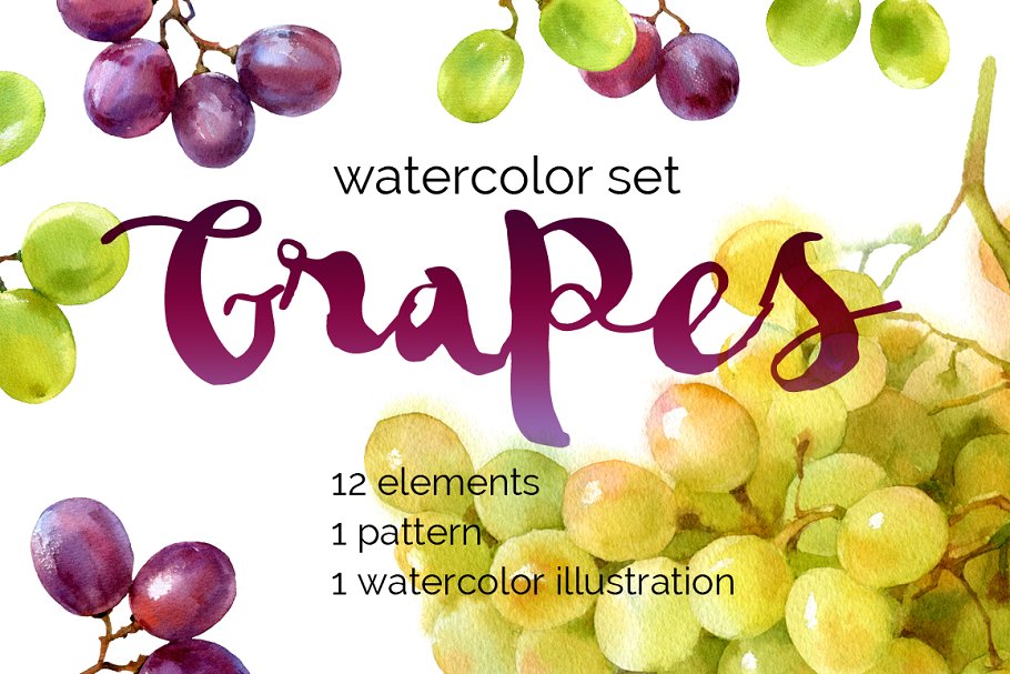 Download Watercolor grapes
