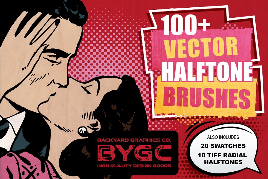 Download Heartfelt Halftone Vector Brushes