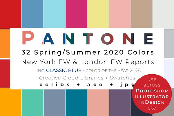 Download Classic blue in 32 Pantone SS2020set