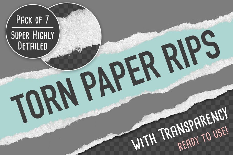Download 7 Torn Paper Rips with Transparency