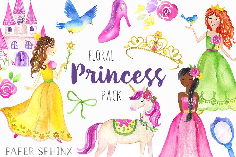 Download Watercolor Princess Pack