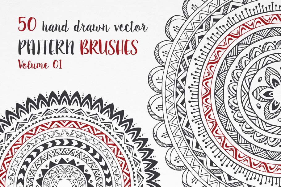 Download Hand Drawn Pattern Brushes Vol. 01