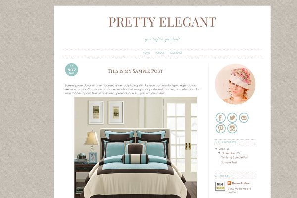 Download Blogger Template - Pretty Elegant