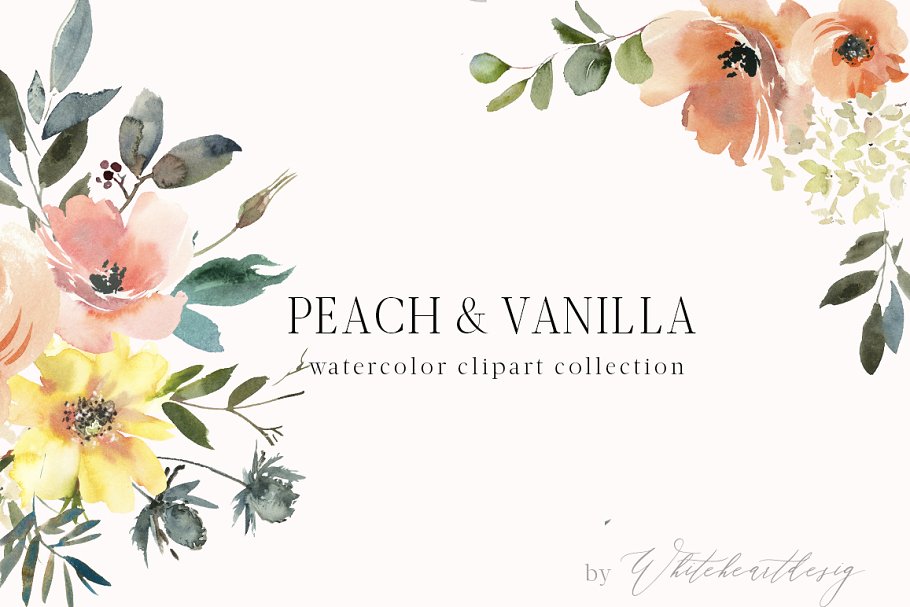 Download Peach & Vanilla Watercolor Clipart