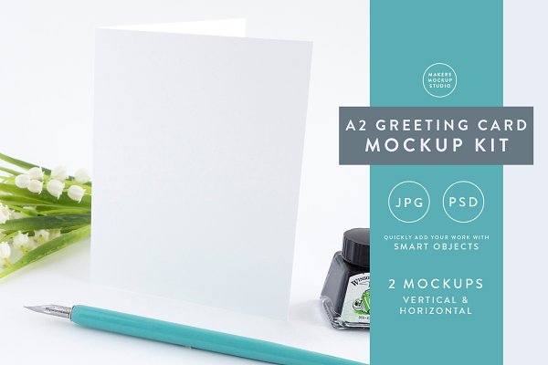 Download Styled Greeting Card Mockup Set