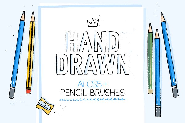 Download AI hand drawn pencil brushes