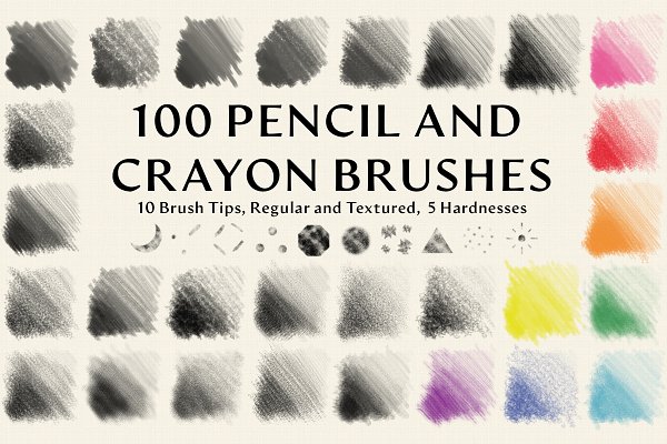 Download 100 Pencil and Crayon Brushes