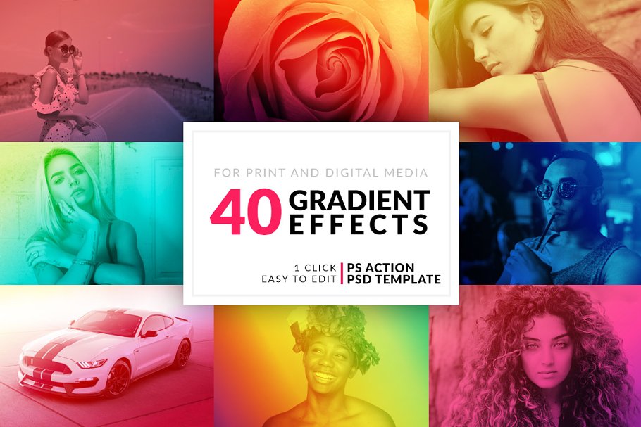 Download 40 Gradient Photoshop Actions