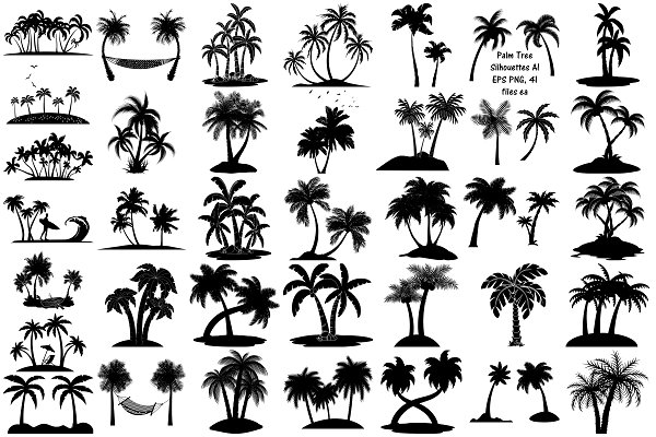 Download Palm Tree Silhouettes AI EPS PNG