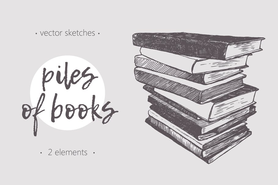 Download Two illustrations of piles of books