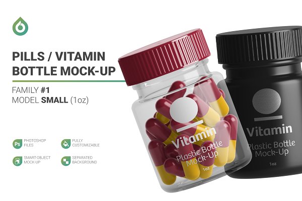 Download Vitamins Bottle Mockup