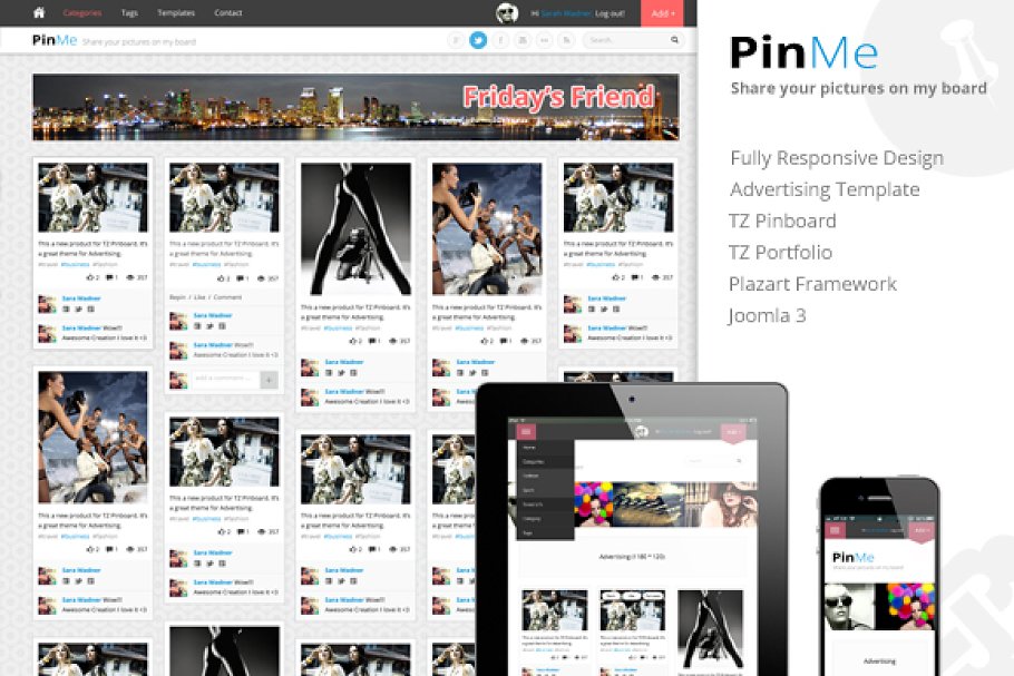 Download PinMe - Responsive Joomla Template