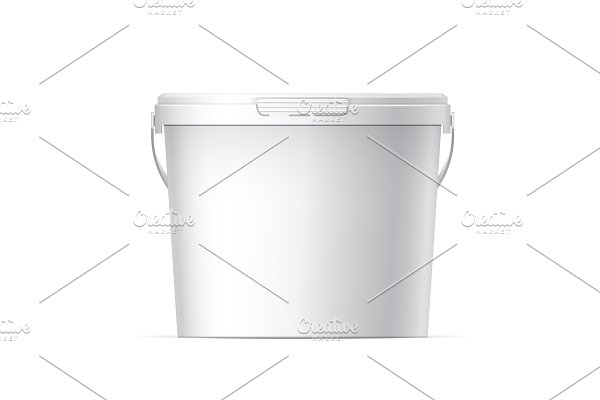 Download White plastic bucket with White lid