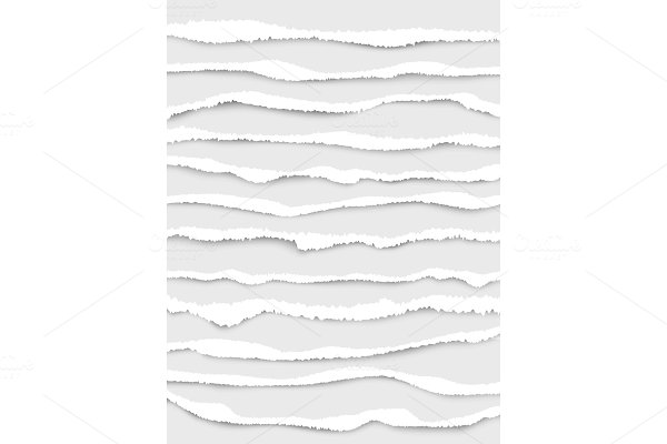 Download Ripped paper edges. Cut strip white