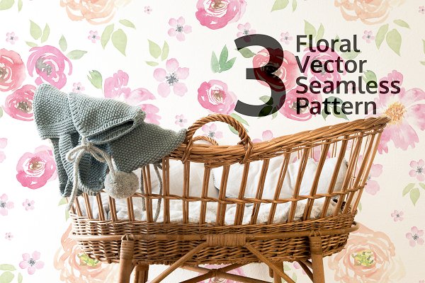 Download 3 Floral Vector Seamless Pattern