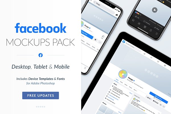 Download Facebook Social Media Mockups Pack