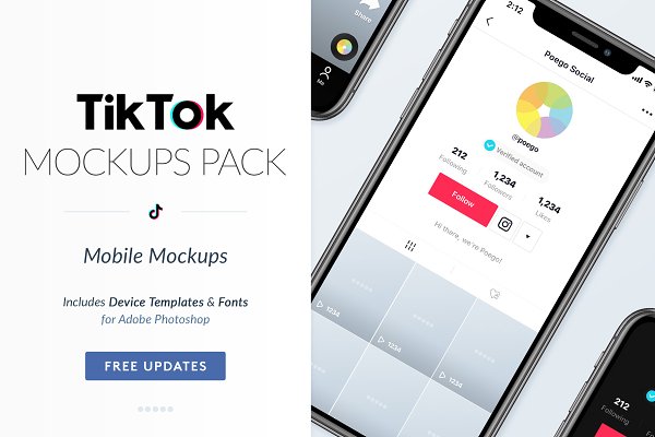 Download TikTok Mobile Mockups Pack