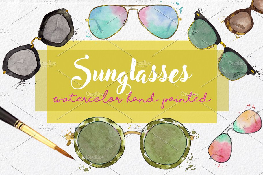 Download Watercolor Sunglasses Clipart Summer