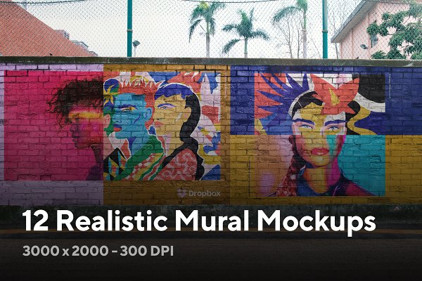 Download 12 Mural Street Mockup - PSD