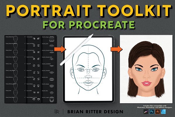 Download Portrait Toolkit For Procreate