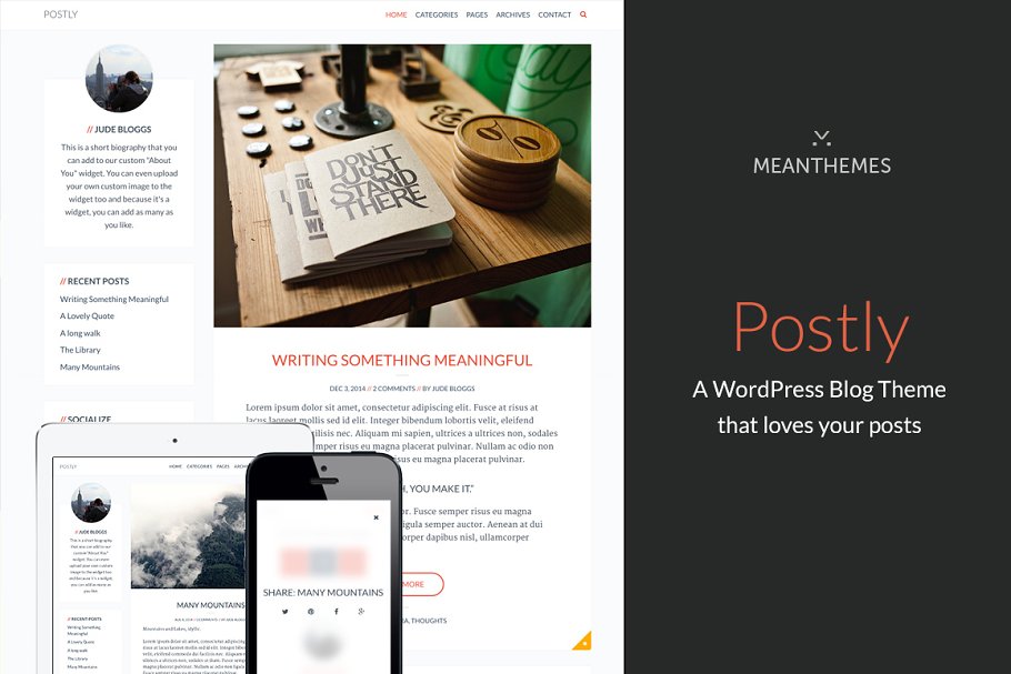 Download Postly A Theme that loves your posts