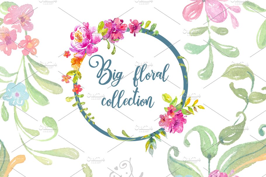 Download Watercolor floral collection