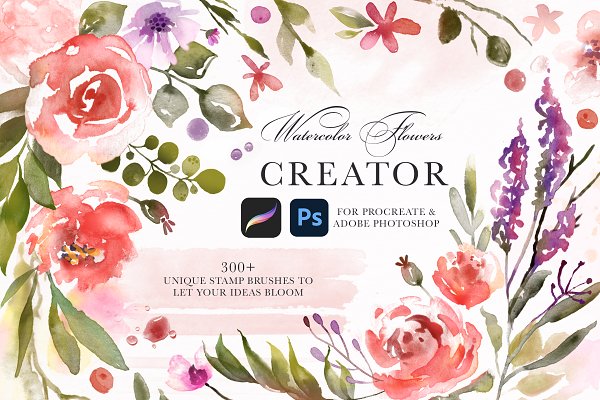 Download Watercolor Flowers Creator Procreate