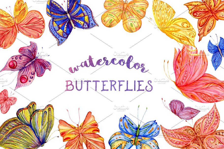 Download Watercolor butterflies