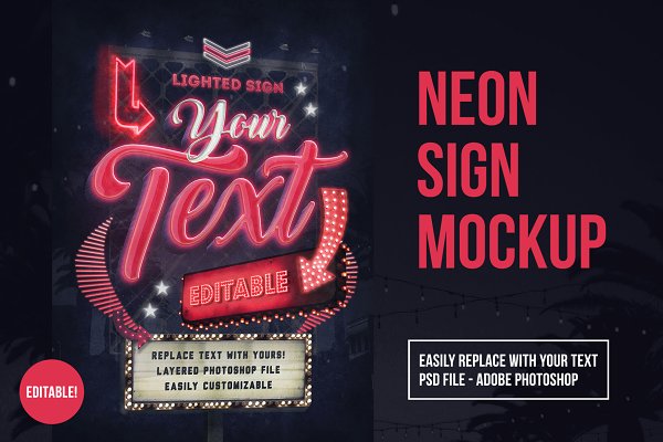 Download Neon Sign Mockup