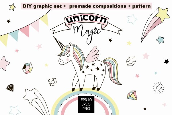 Download Unicorn Magic cliparts & patterns