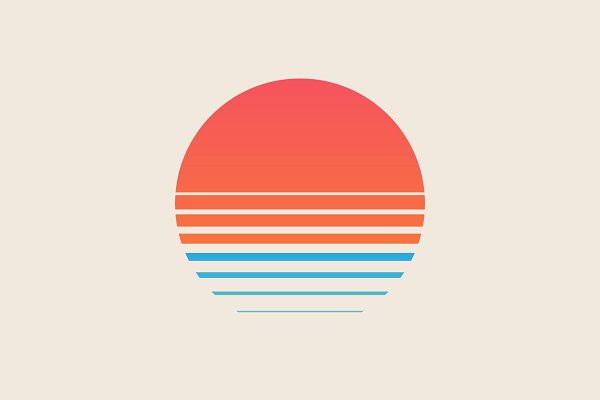 Download Retro sunset above the Ocean