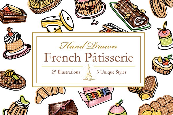 Download Hand Drawn French Patisserie