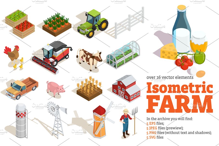 Download Farm Isometric Set
