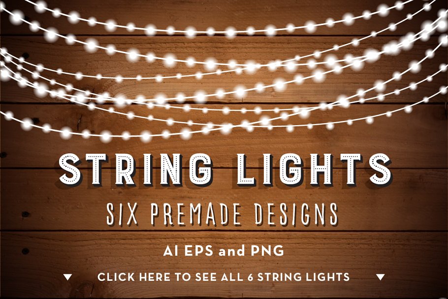 Download String Lights Bunches Clip Art Set