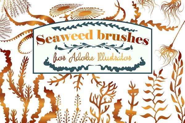 Download Seaweed pattern brushes for AI