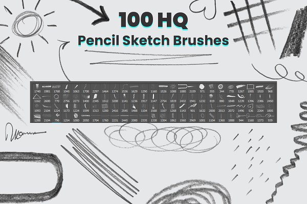 Download 100 Pencil Sketch Brushes