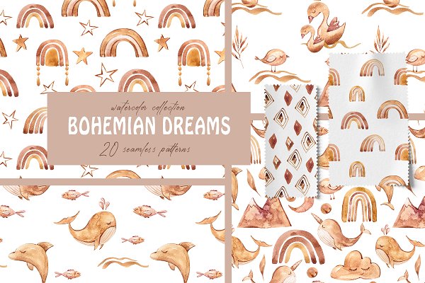 Download Bohemian Dreams' seamless patterns