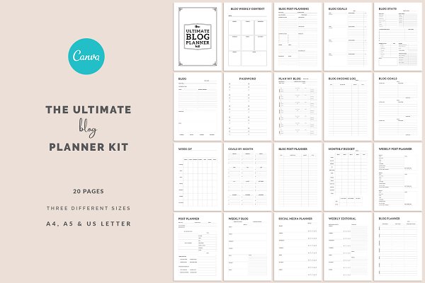 Download The Ultimate Canva Blog Planner Kit