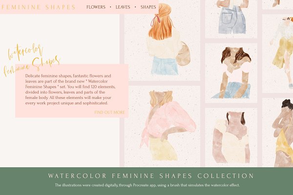 Download Watercolor Feminine Shapes