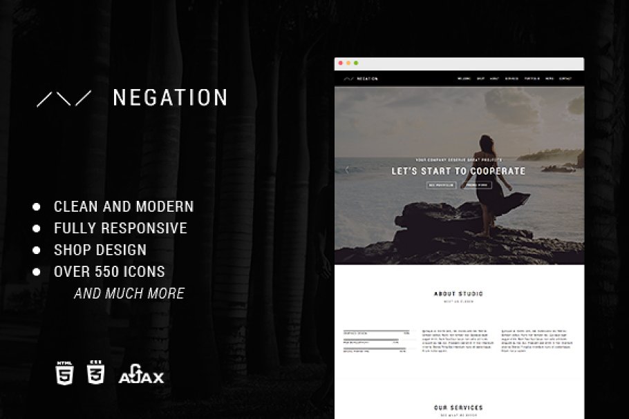 Download Negation - Responsive HTML5 Template