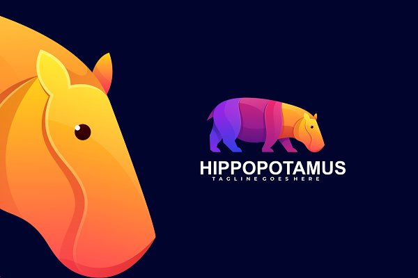 Download Hippopotamus Colorful Logo