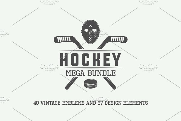 Download Vintage hockey emblems and elements.