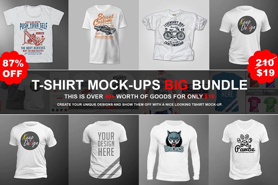 Download T-shirt Mock-ups Big Bundles