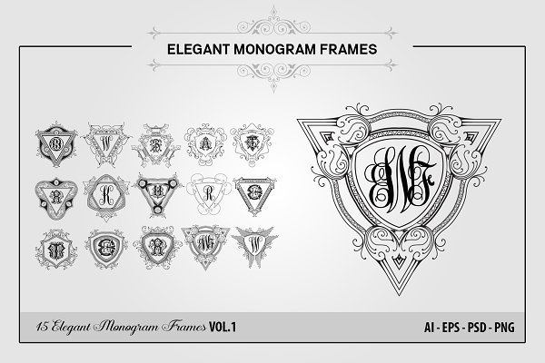 Download Elegant Monogram Frames VOL.1