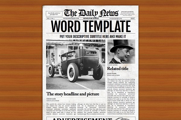 Download Vintage Word Newspaper Template