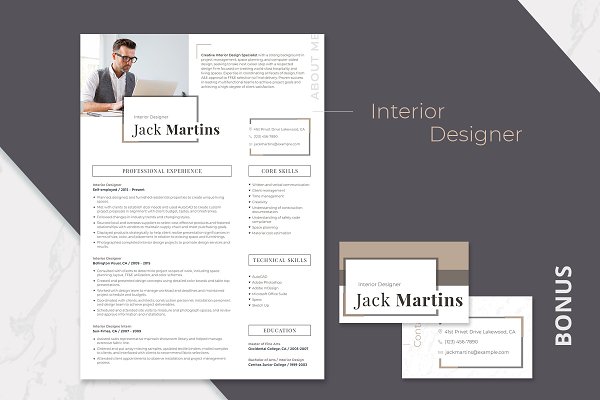 Download Easy-to-Edit Resume: Interior Design