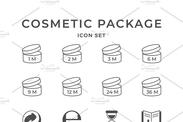 Download Set icons of cosmetic package