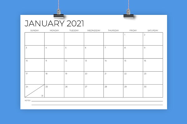 Download 11 x 17 Inch Modern 2021 Calendar