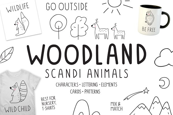 Download Woodland scandi animals