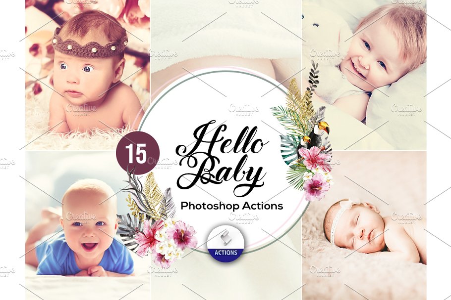 Download 15 Hello Baby Photoshop Actions
